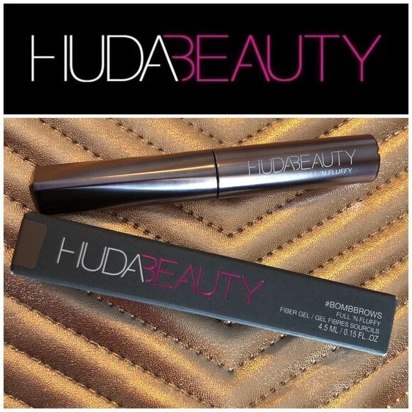 HUDA BEAUTY -  NWT #BombBrows Full & Fluffy Fiber Gel in #4 Light Brown - Picture 1 of 11